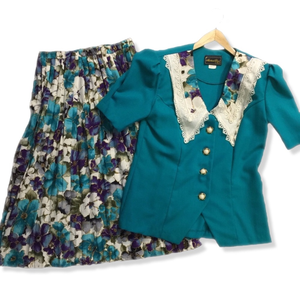 Vintage 80’s Matthew & David 2 PC skirt set